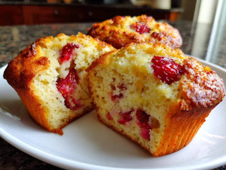 Strawberry Lemon Cottage Cheese Muffins
