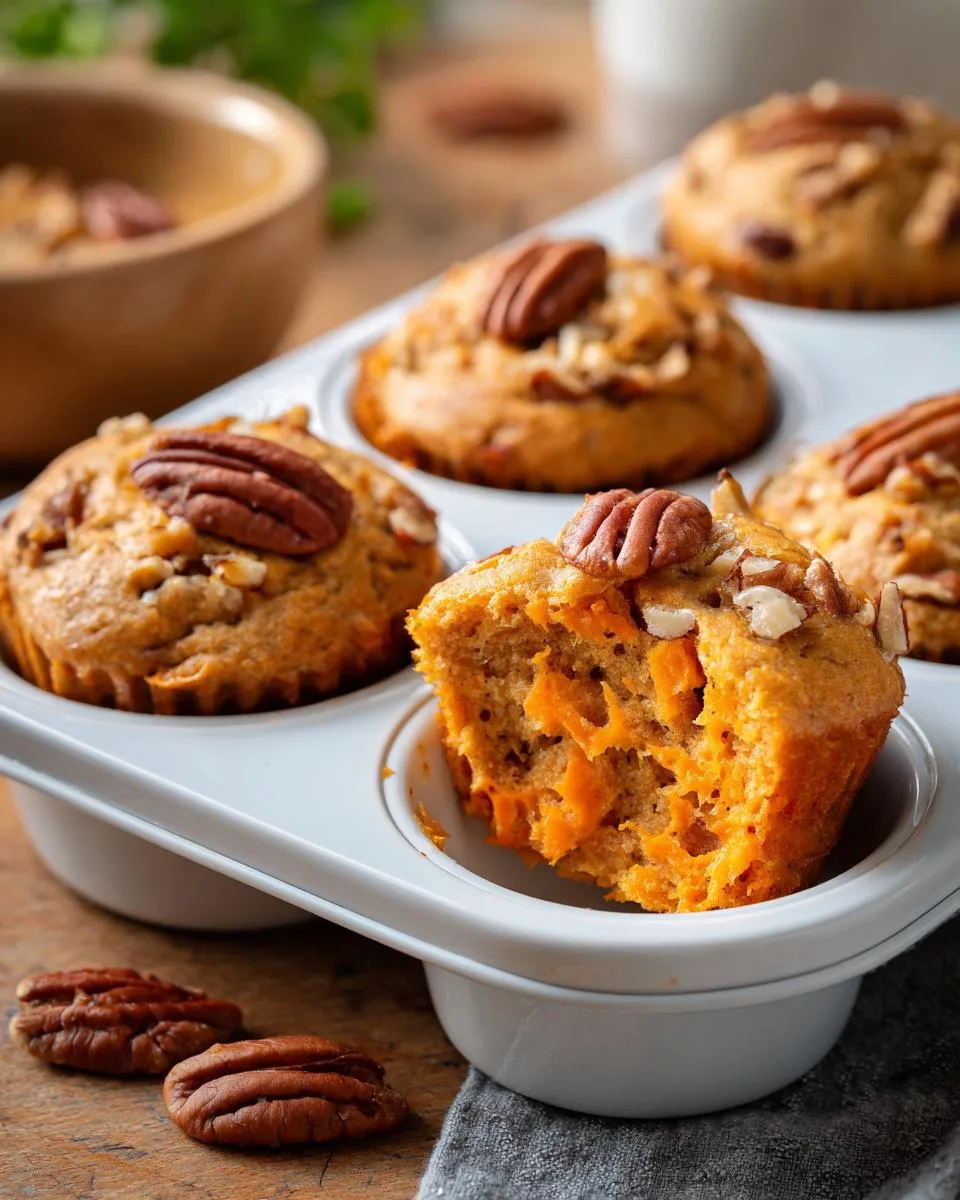 Sweet Potato Pecan Flourless Muffins - detail 2