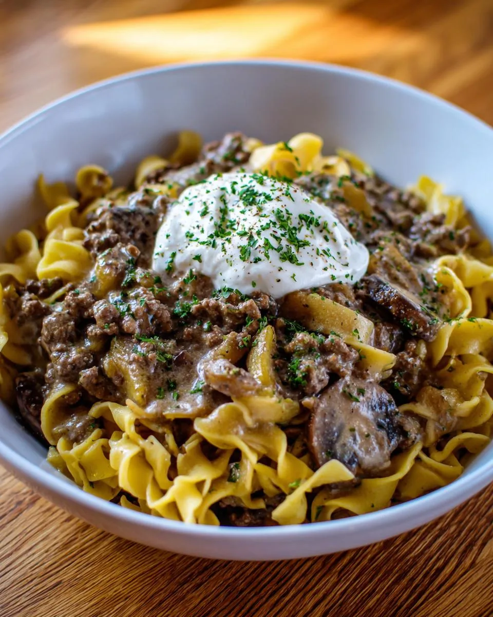 Tasty Ground Beef Stroganoff - detail 1