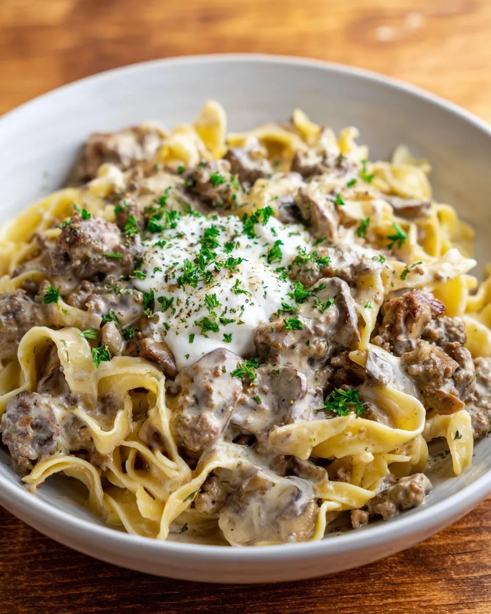 Tasty Ground Beef Stroganoff - detail 2