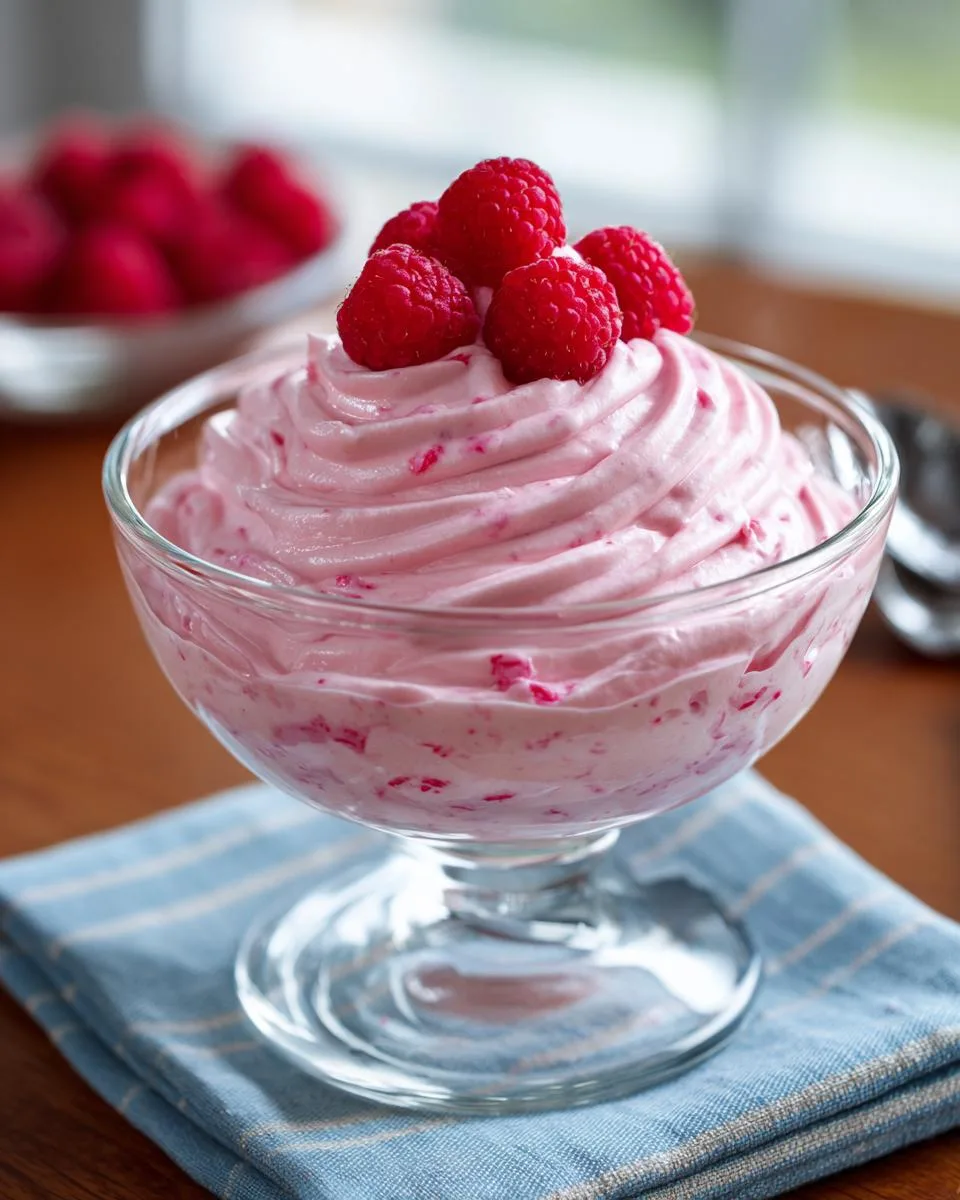 Whipped Raspberry Cottage Cheese Mousse - detail 2