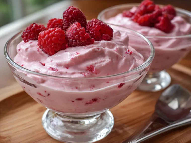 Whipped Raspberry Cottage Cheese Mousse