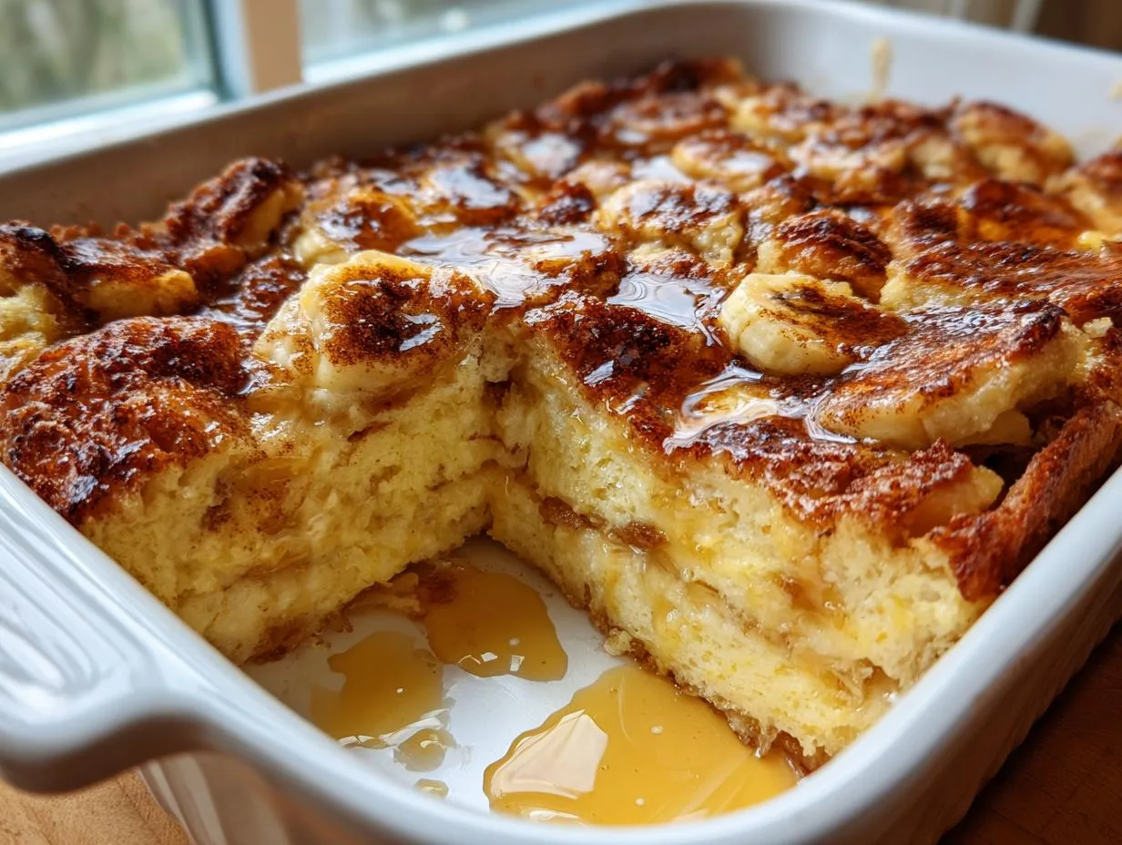 Hearty Banana French Toast Casserole | 5-Star Brunch Magic