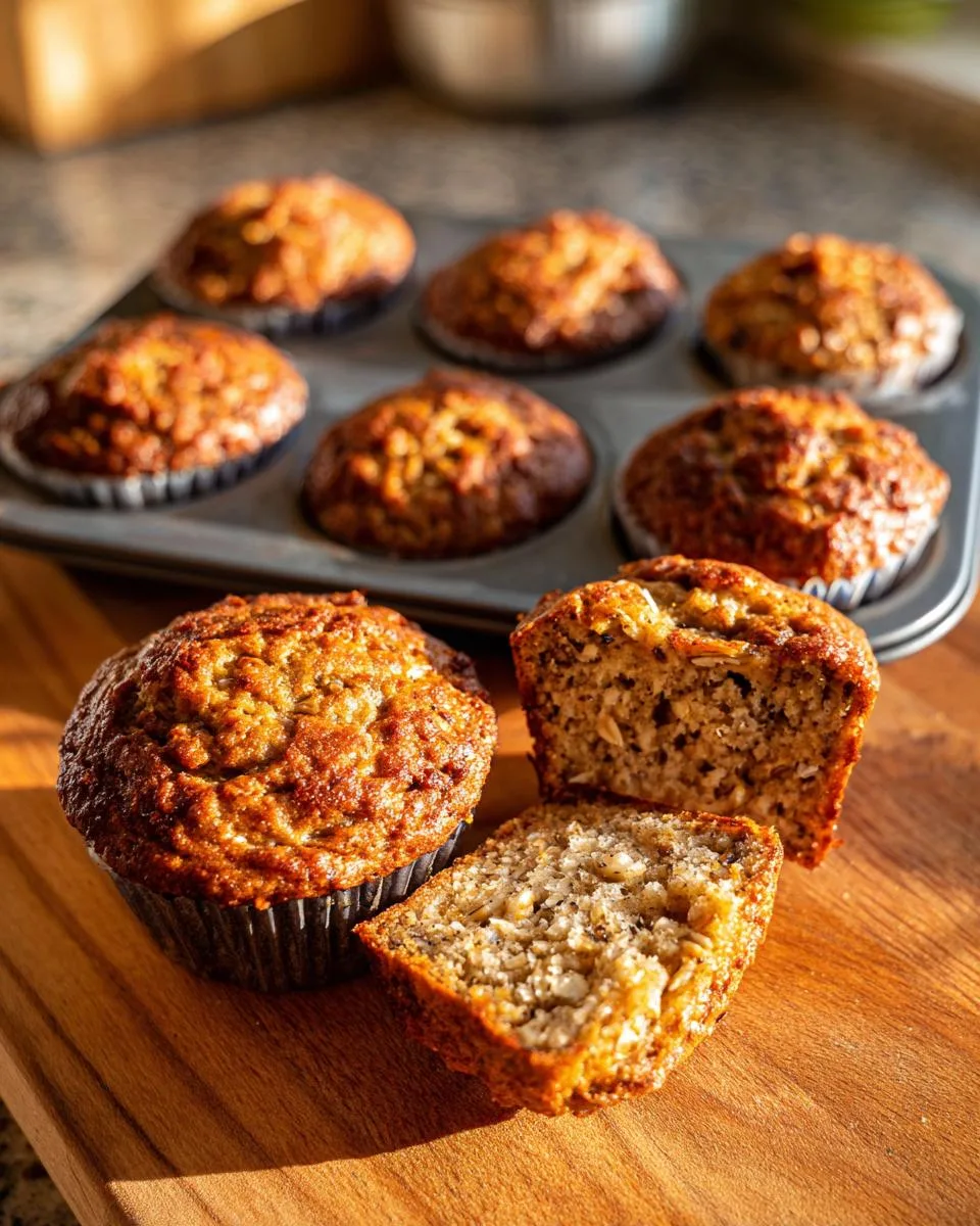 banana oat breakfast muffins - detail 1