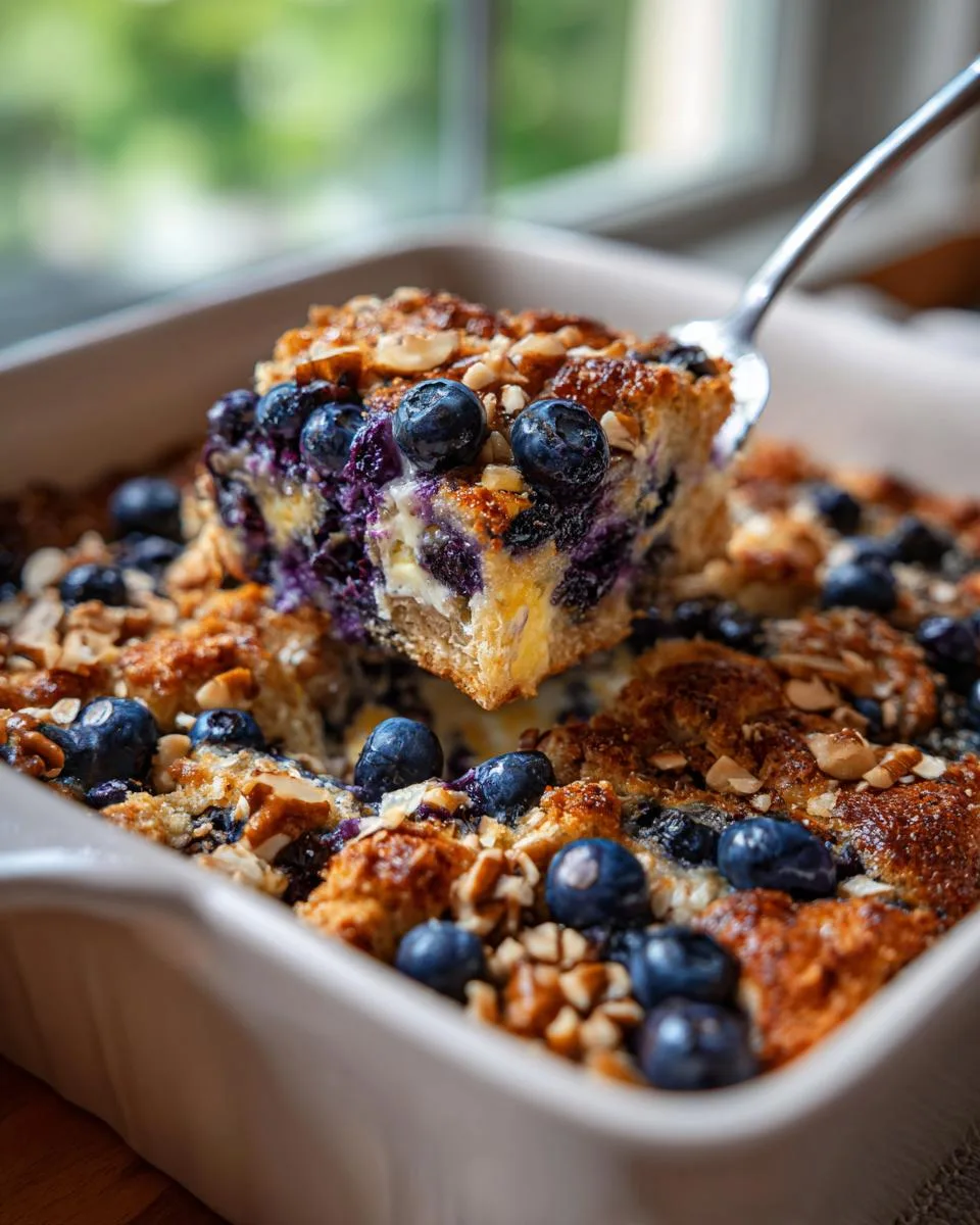 blueberry cottage cheese breakfast bake - detail 1