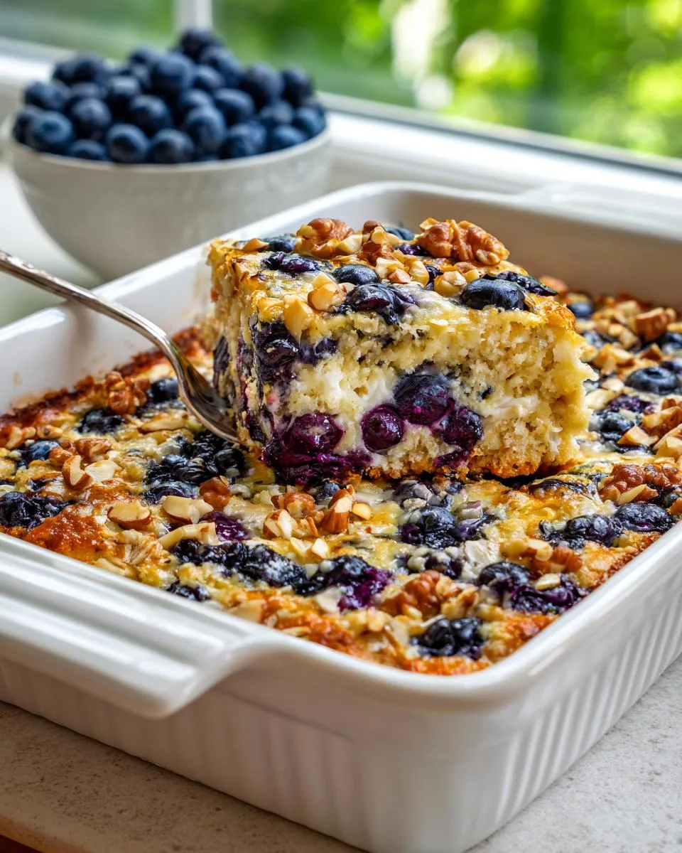 blueberry cottage cheese breakfast bake - detail 2