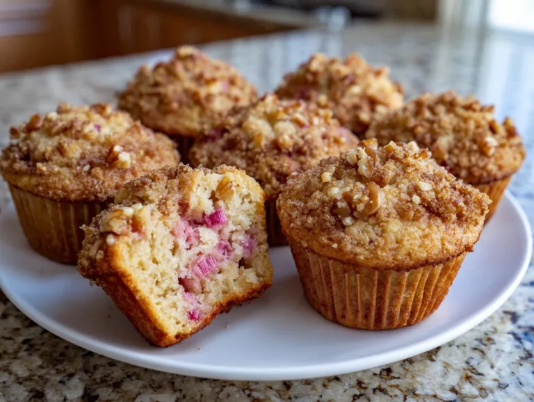 Bakery Style Rhubarb Muffins Recipe