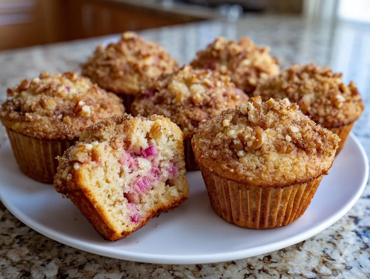 Bakery Style Rhubarb Muffins Recipe With 25-Min Bake