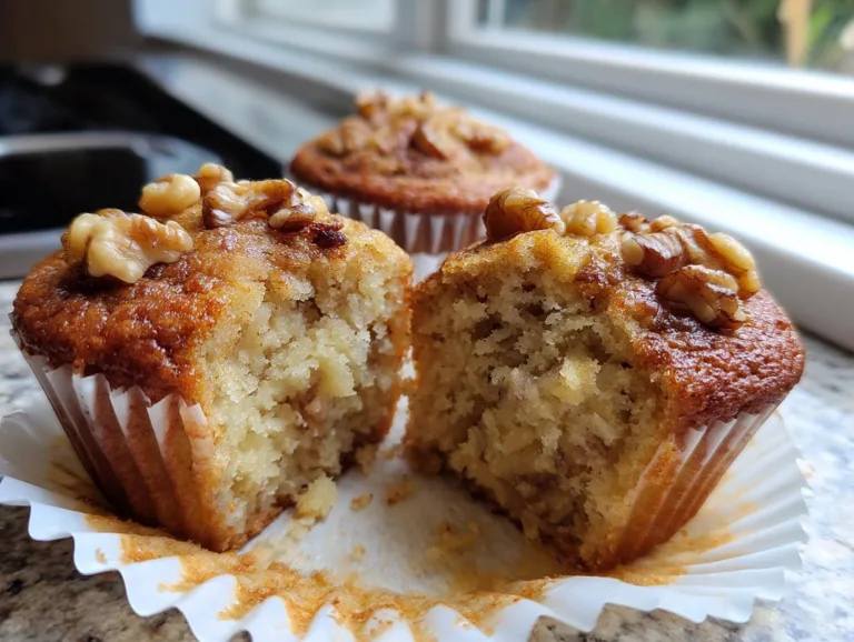 Banana Walnut Cottage Cheese Muffins