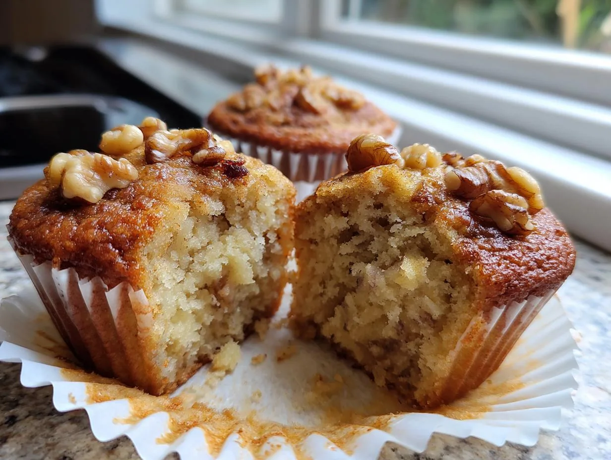 7g Protein Banana Walnut Cottage Cheese Muffins