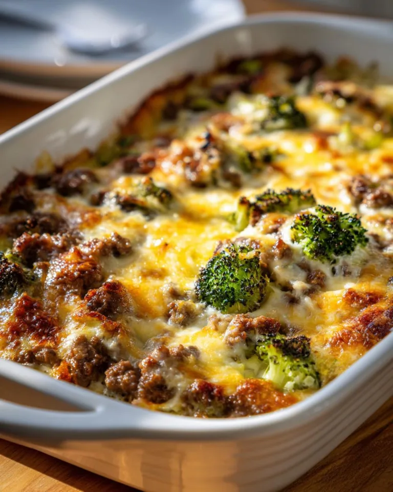 Beef Broccoli Cottage Cheese Bake