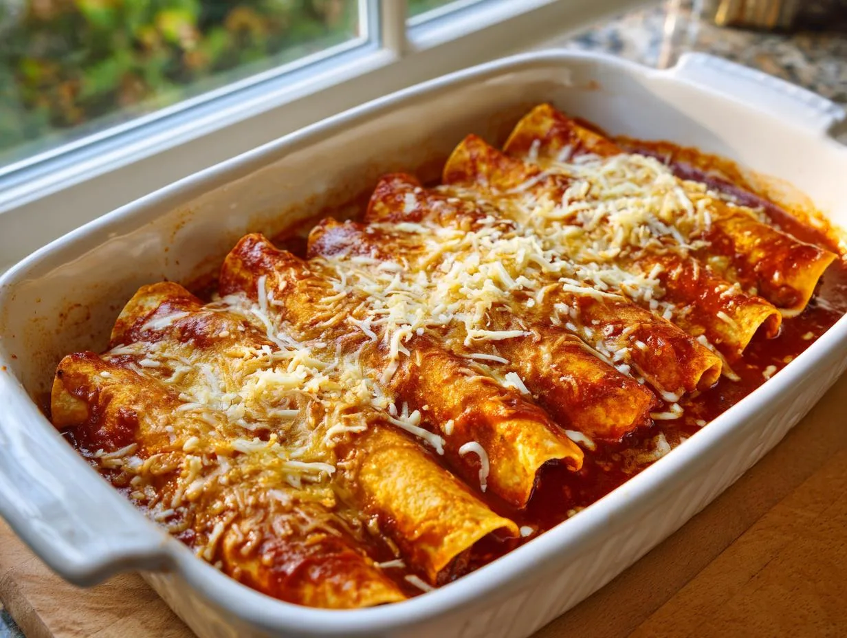 Irresistible 40-Minute Beef Enchiladas With Red Sauce Recipe
