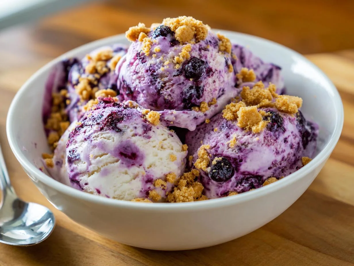 Irresistible Blueberry Cheesecake Cottage Cheese Ice Cream in 5 Ingredients