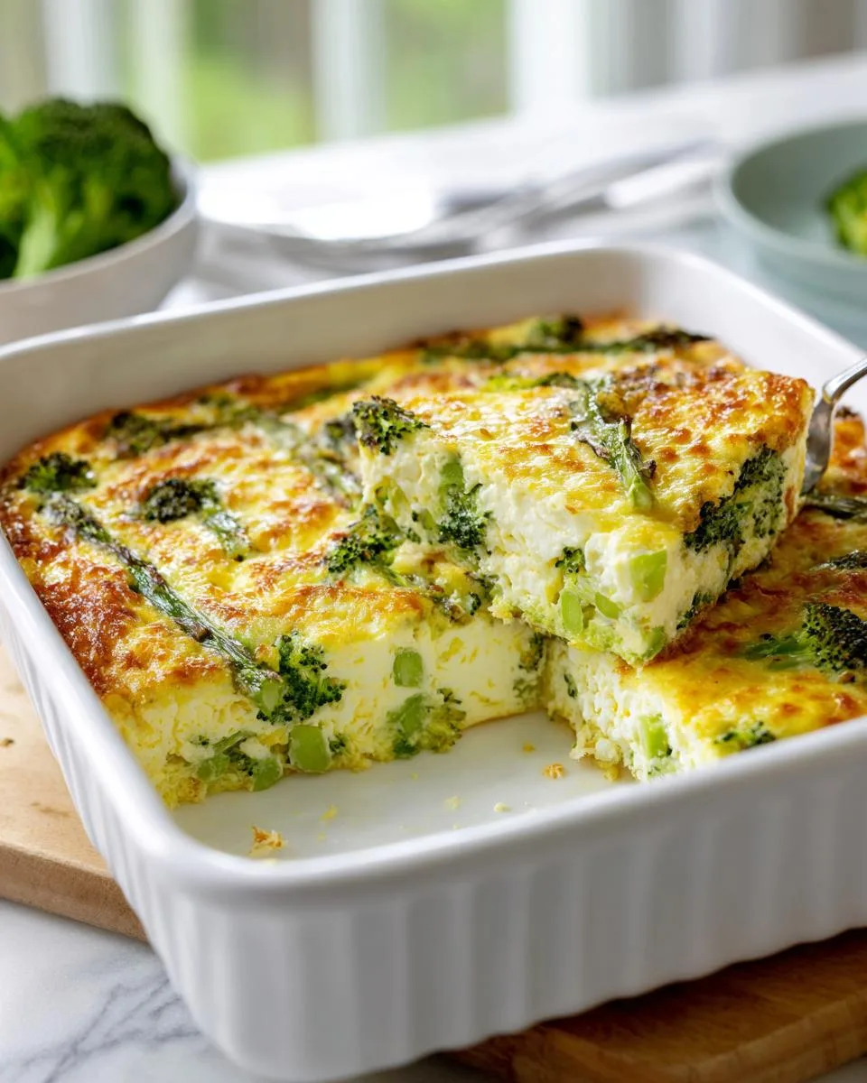 Broccoli and Asparagus Cottage Cheese Bake - detail 2