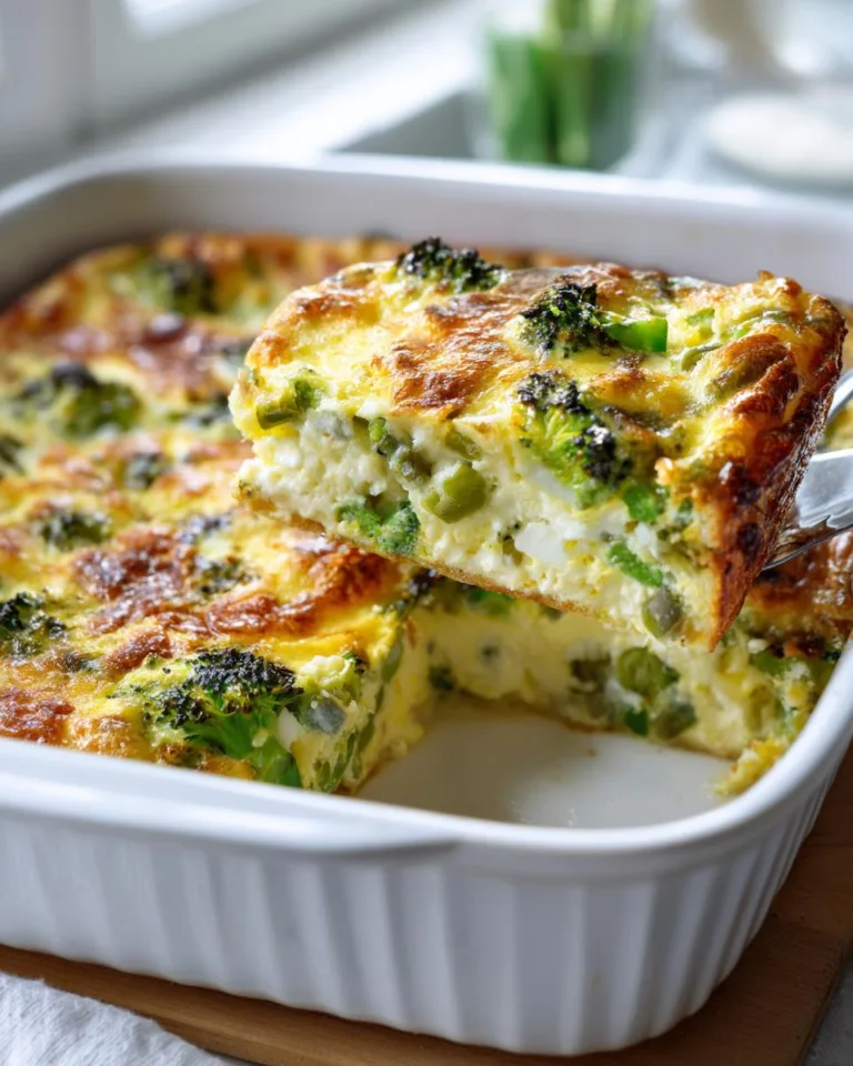 Broccoli and Asparagus Cottage Cheese Bake