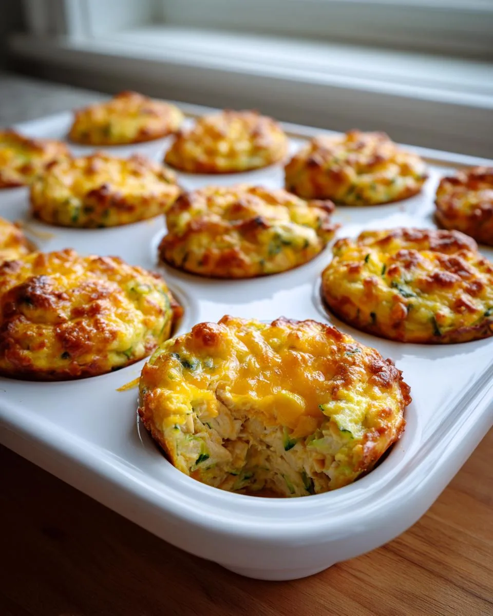 Chicken Cheese and Zucchini Muffins - detail 1