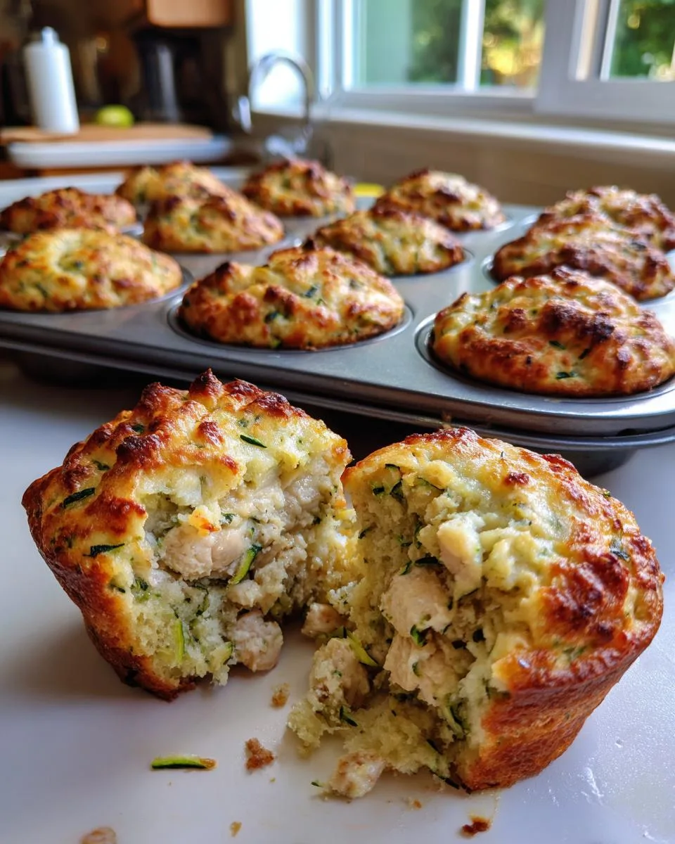 Chicken Cheese and Zucchini Muffins - detail 2