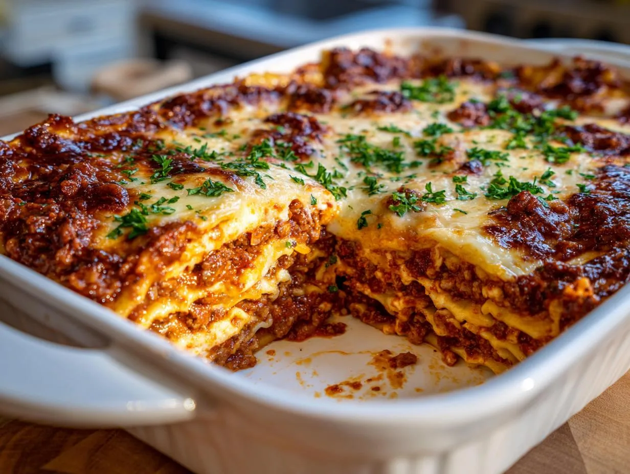 Creamy Cottage Cheese Beef Lasagna Bake Feeds 8 Hungry Hearts