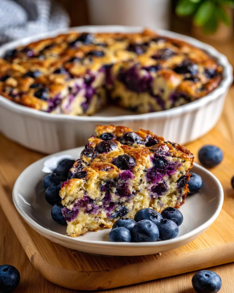 Cottage Cheese Blueberry Oat Cake