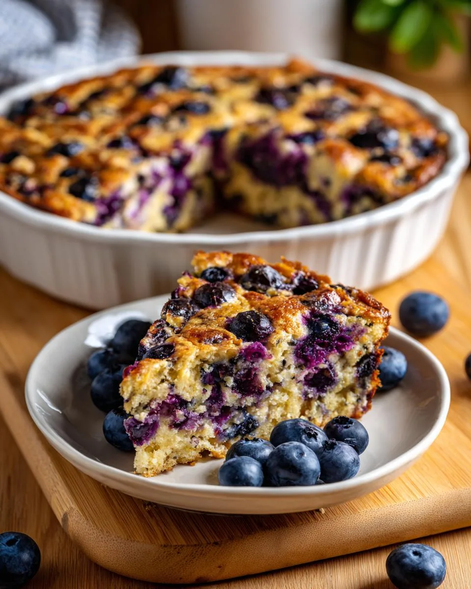 3-Ingredient Cottage Cheese Blueberry Oat Cake