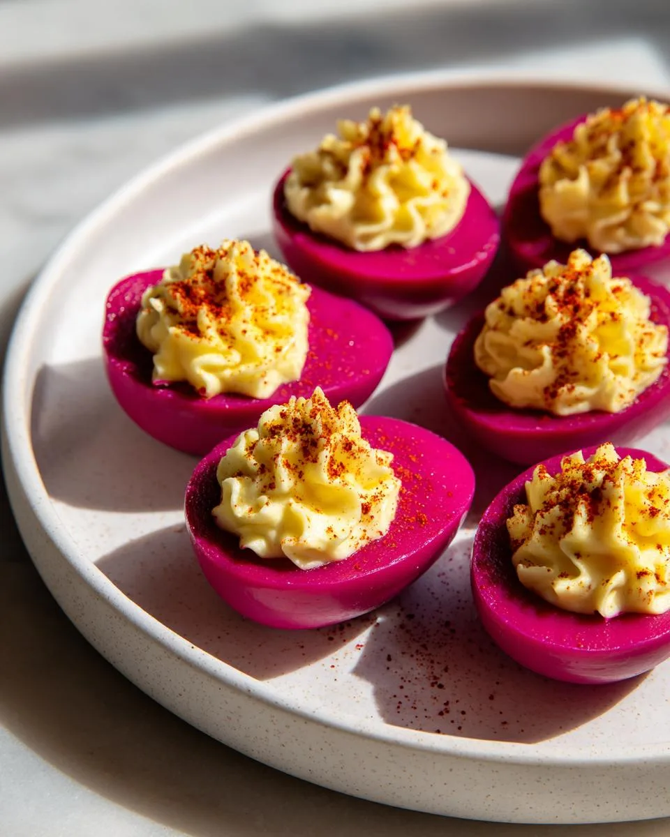 Deviled Eggs With Beet Juice - detail 1