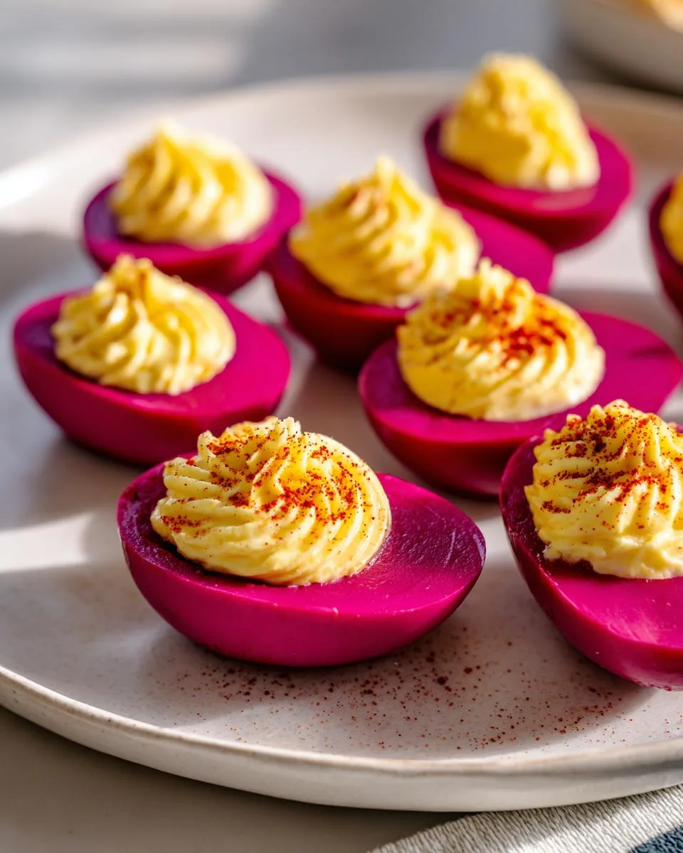 Deviled Eggs With Beet Juice - detail 2