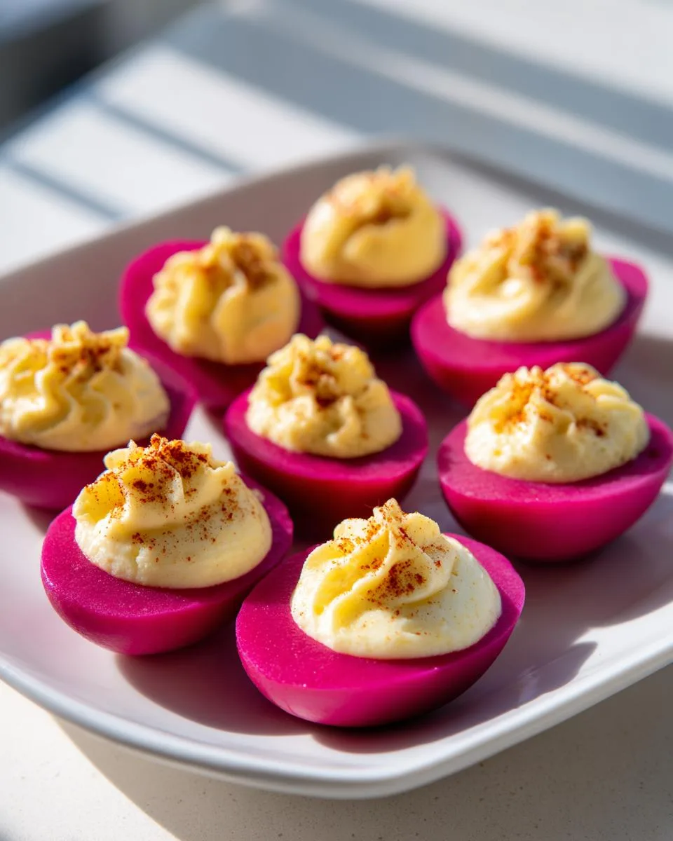 Deviled Eggs With Beet Juice - detail 3