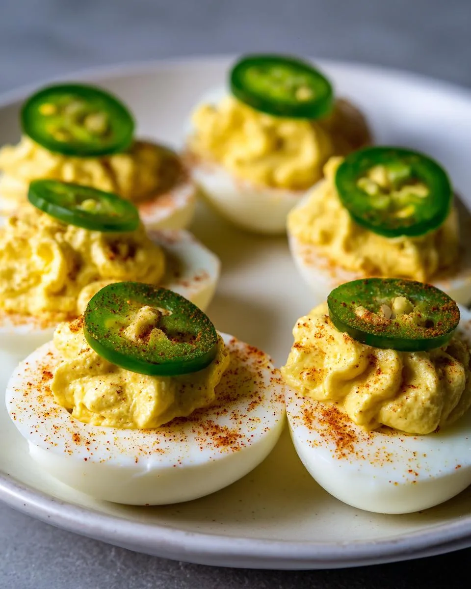 Deviled Eggs With Jalapeno Slices - detail 3