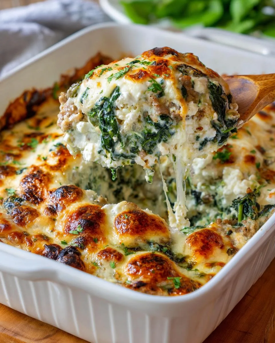 Ground Turkey Wilted Spinach Bake - detail 1