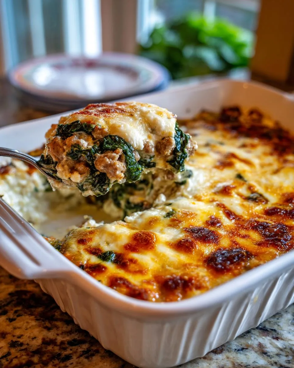 Ground Turkey Wilted Spinach Bake - detail 2