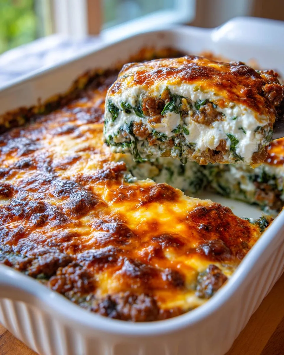 Ground Turkey Wilted Spinach Bake - detail 3