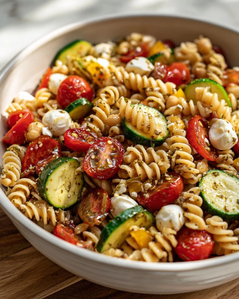 High Protein Chickpea Pasta Salad - detail 1