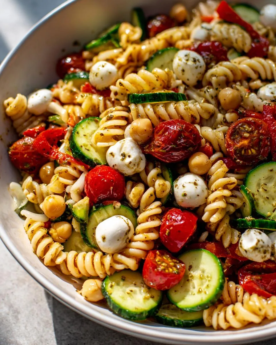 High Protein Chickpea Pasta Salad - detail 3