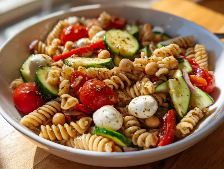 High Protein Chickpea Pasta Salad