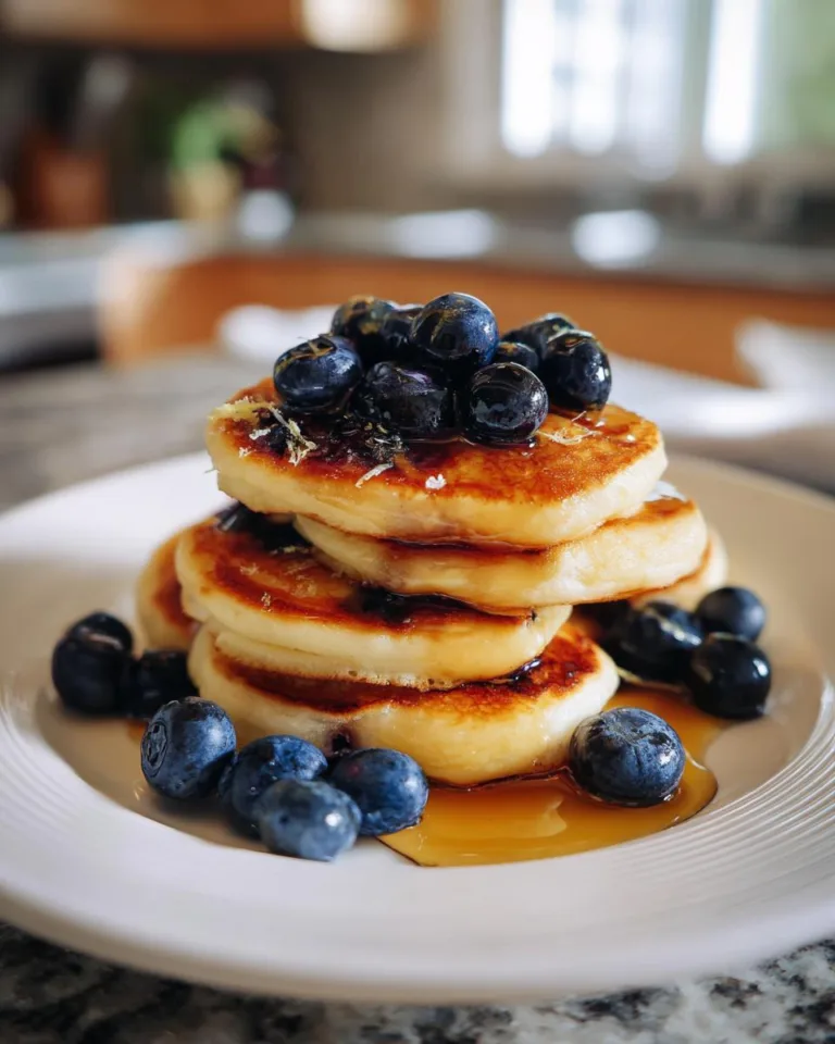 Lemon Blueberry Cottage Cheese Pancake Bites