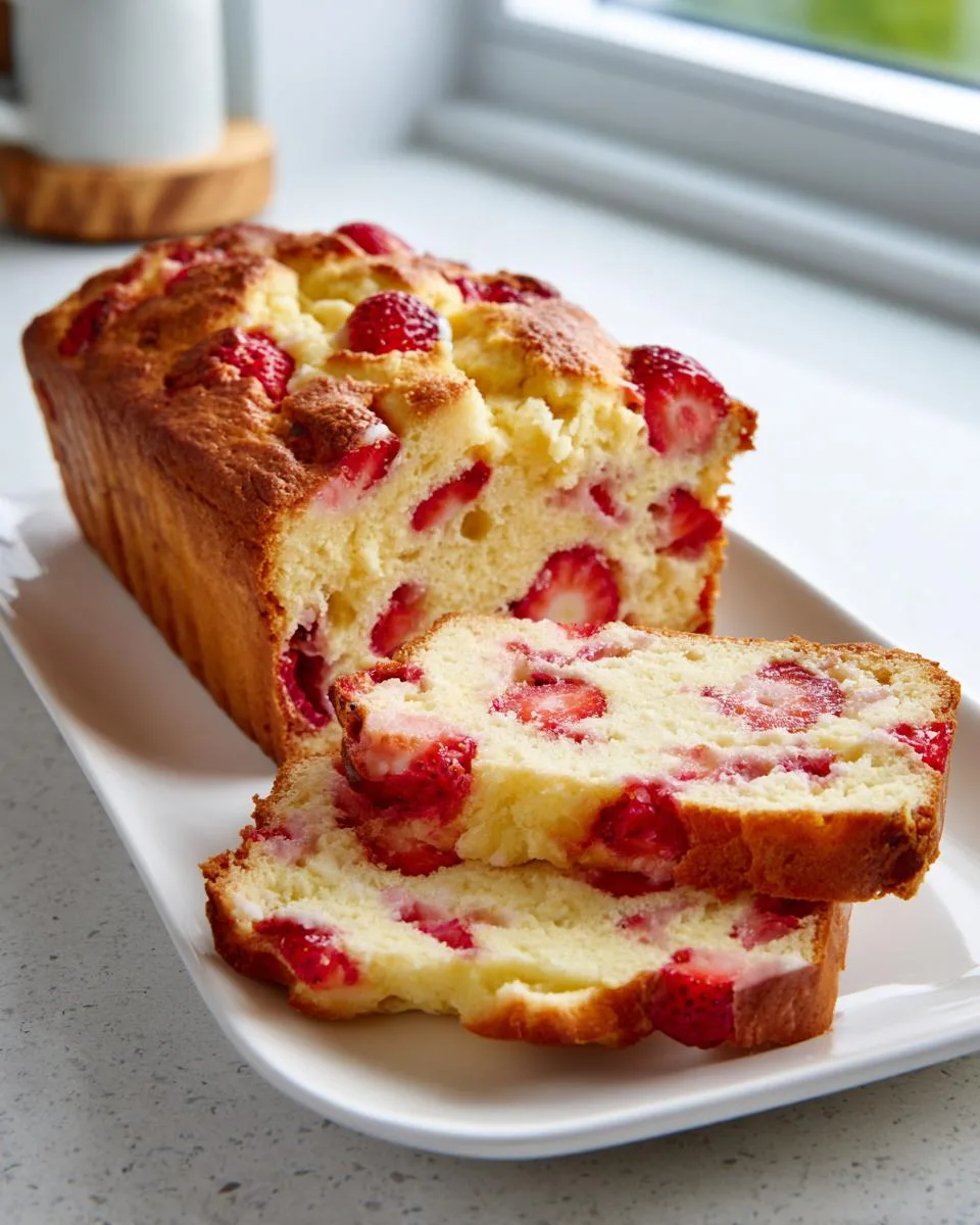 Low Carb Strawberry Cheesecake Loaf - detail 2