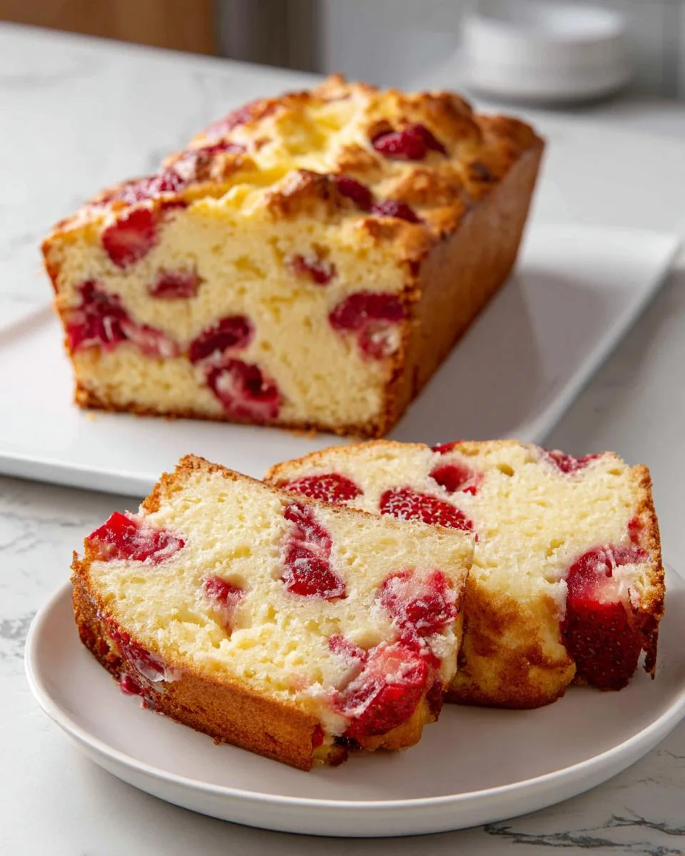 Low Carb Strawberry Cheesecake Loaf - detail 3