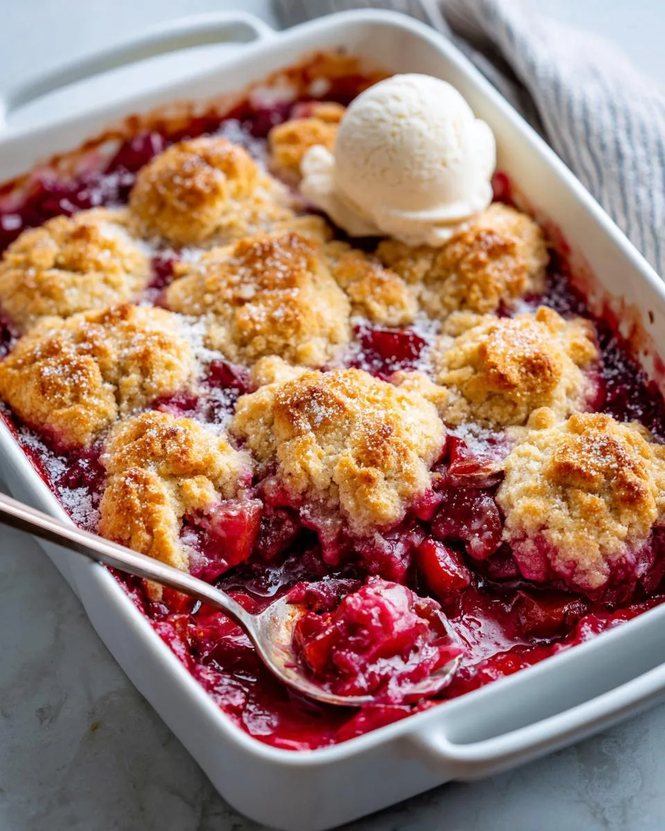 Old Fashioned Rhubarb Cobbler Recipe - detail 1