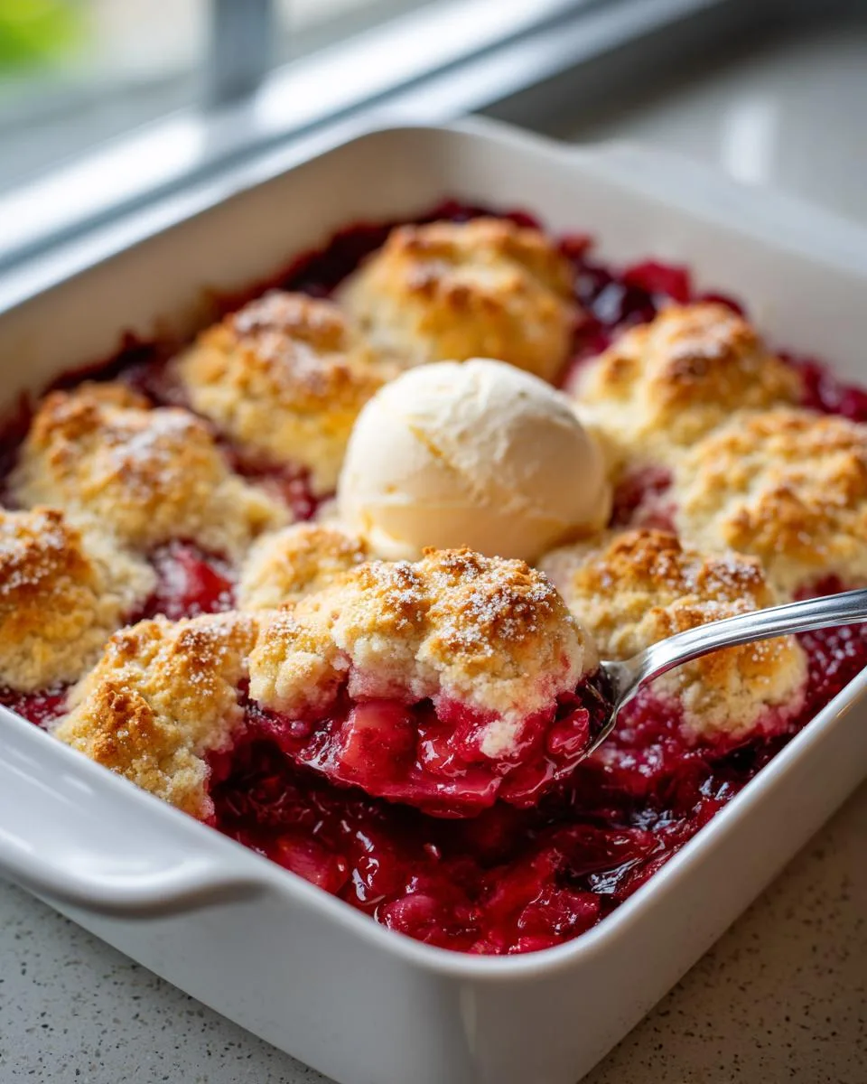 Old Fashioned Rhubarb Cobbler Recipe - detail 2