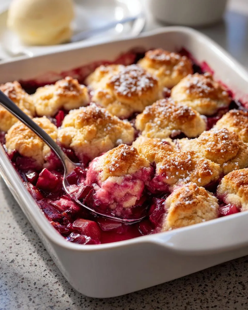 Old Fashioned Rhubarb Cobbler Recipe - detail 3