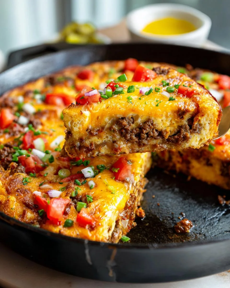 One Pan Cheeseburger Pie Dinner - detail 1