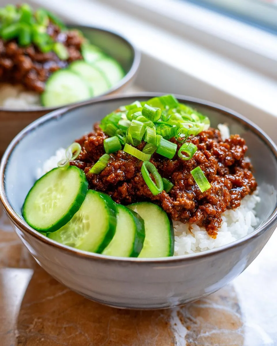 Quick Korean Ground Beef Bowls - detail 1