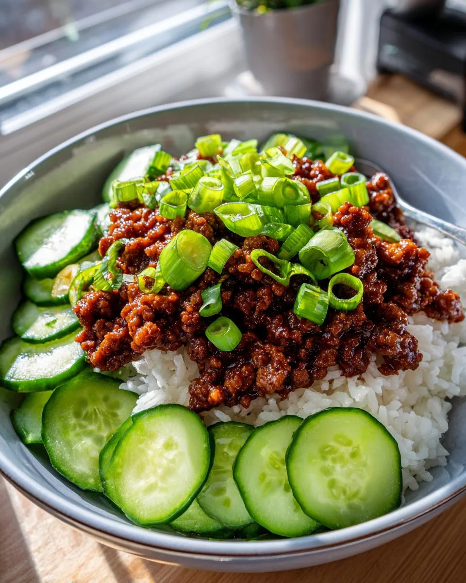 Quick Korean Ground Beef Bowls - detail 2