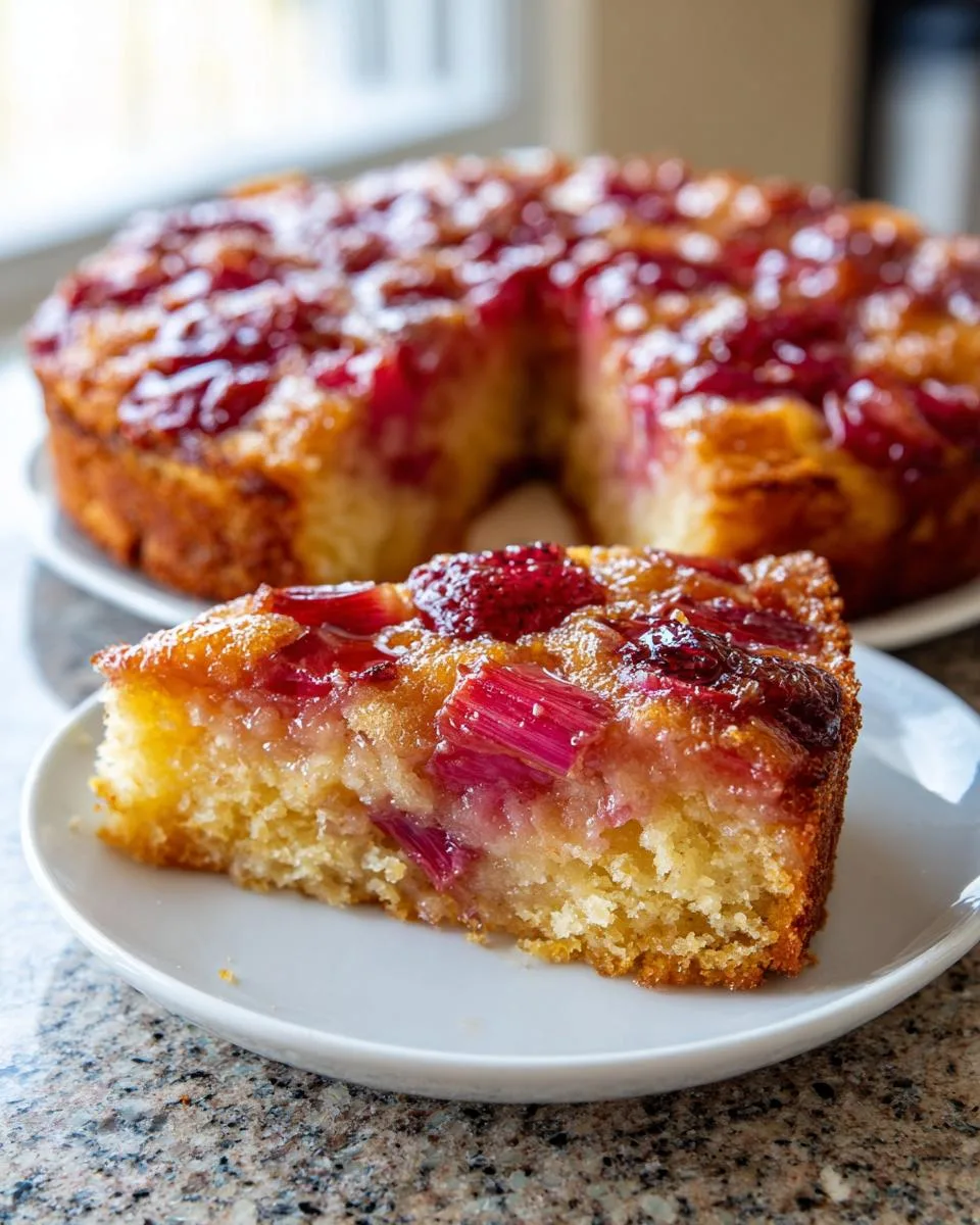 Rhubarb Cottage Cheese Cake Ready in 80 Minutes