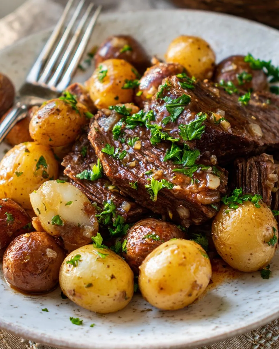 Juicy Slow Cooker Garlic Butter Beef Melts in 8 Hours