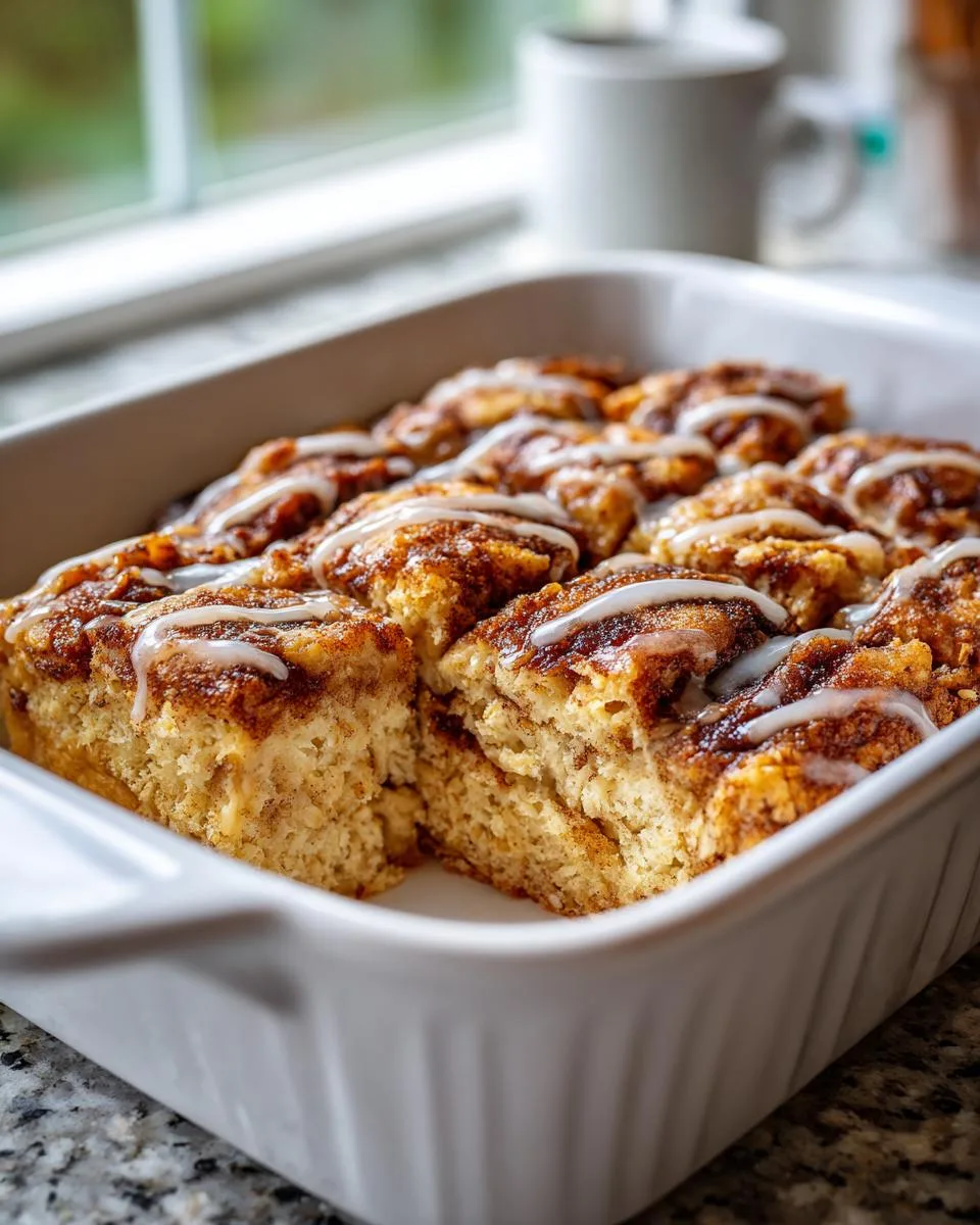 cinnamon roll baked oatmeal square - detail 1