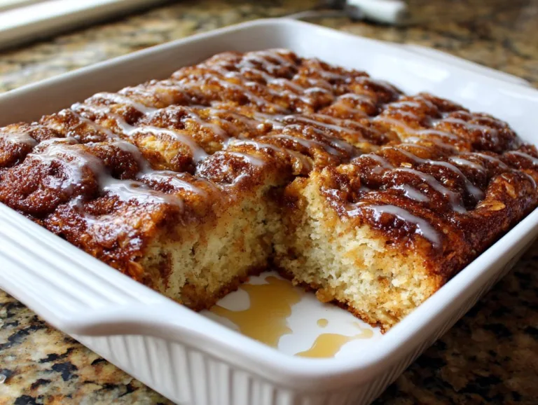cinnamon roll baked oatmeal square