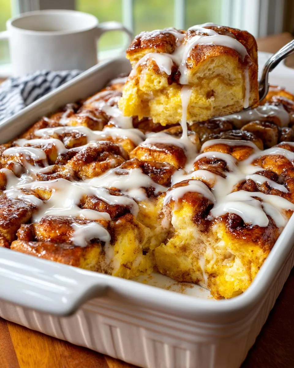 cinnamon roll breakfast casserole - detail 2