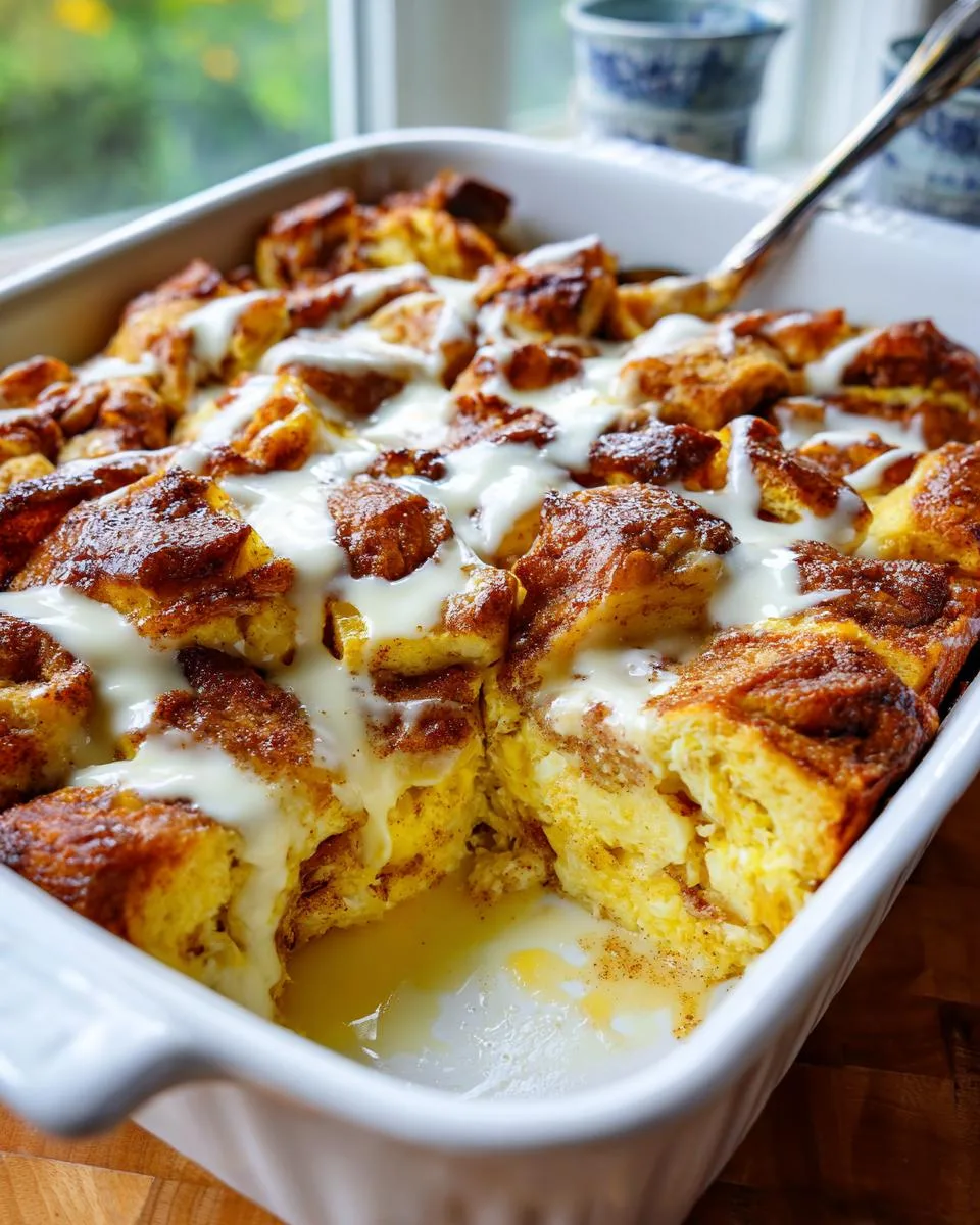 cinnamon roll breakfast casserole - detail 3