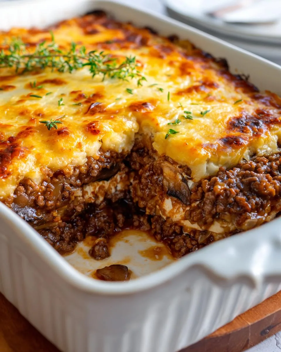 cottage cheese Mushroom Swiss Burger Casserole - detail 2